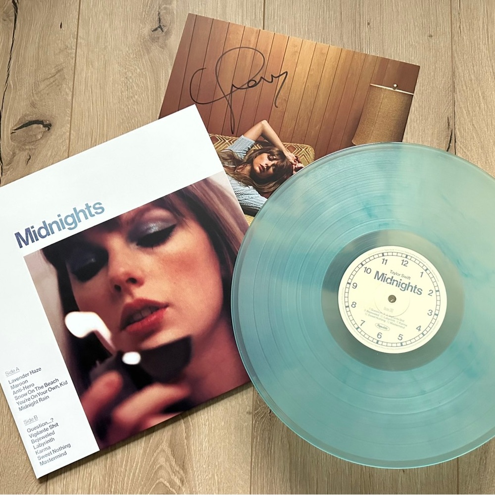 SIGNED Taylor swift midnights moonstone vinyl.